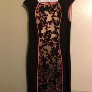 Black and flowered block dress